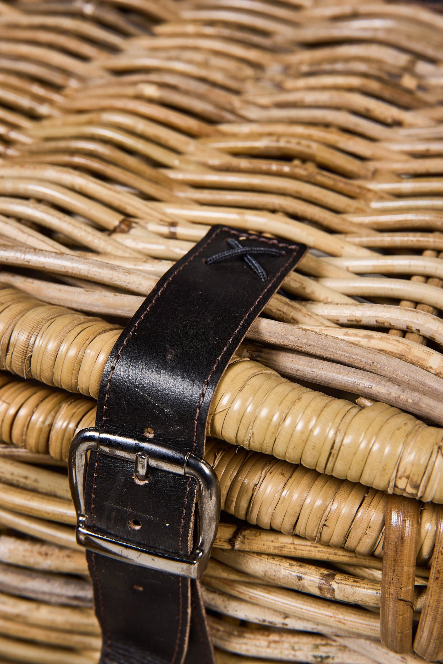 Rush Weaves - 3 Bauli Con Coperchio Lacci Pelle +1 Cesta