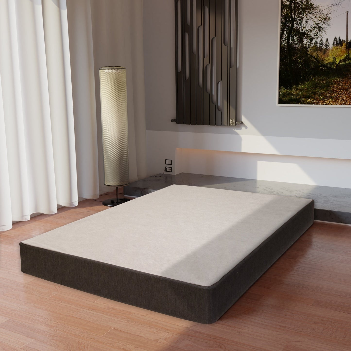 ONETAN, box spring/fondazione in legno da 5" e 8" con montaggio semplice, bianco.