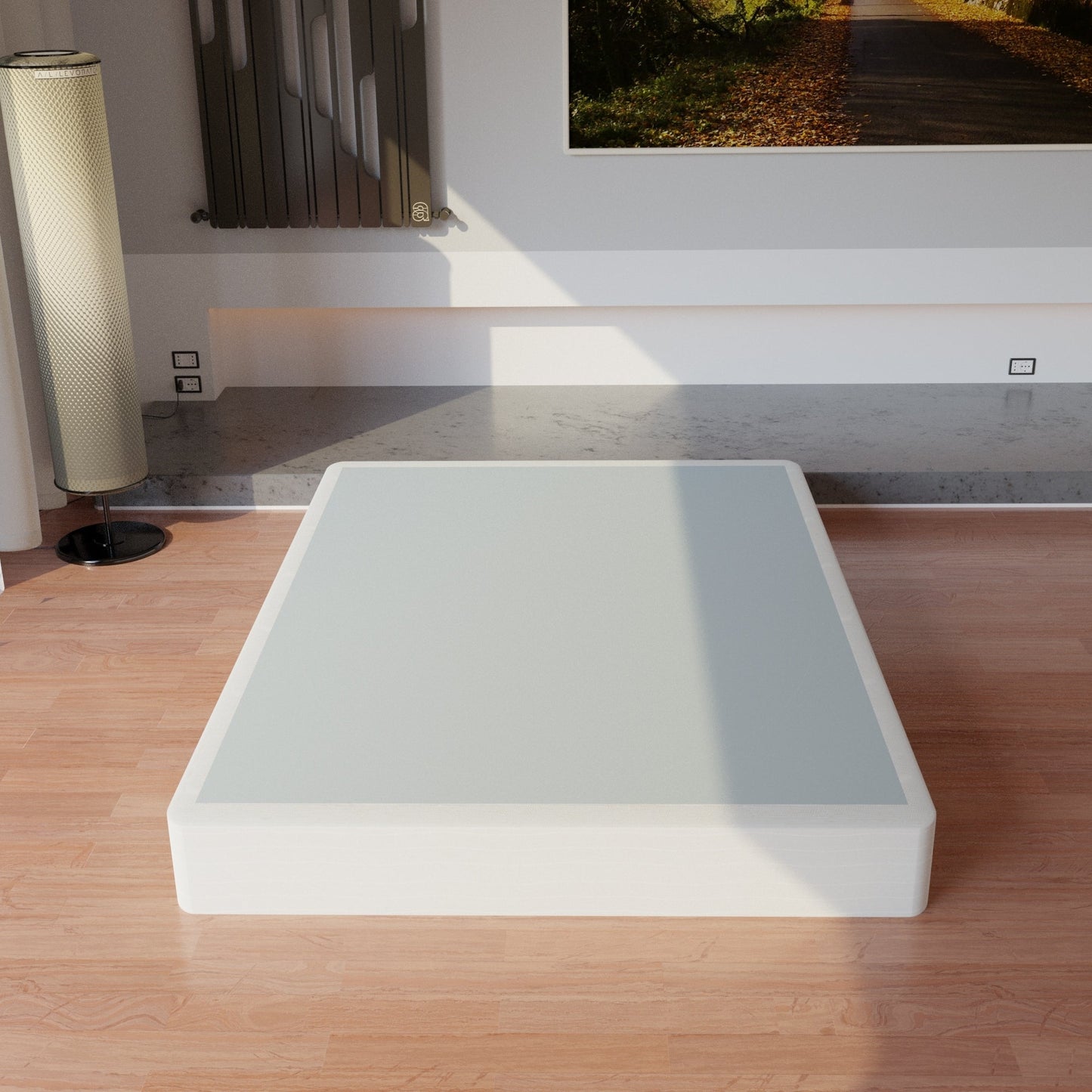 ONETAN, box spring/fondazione in legno da 5" e 8" con montaggio semplice, bianco.