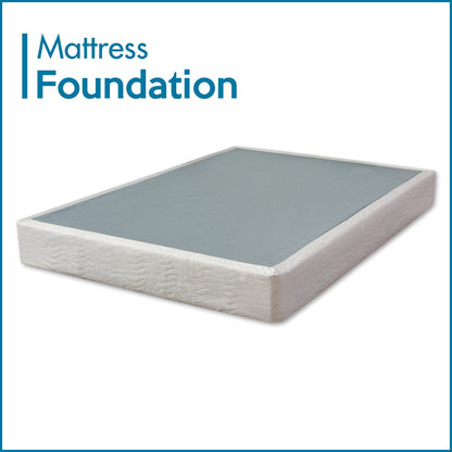 ONETAN, box spring/fondazione in legno da 5" e 8" con montaggio semplice, bianco.