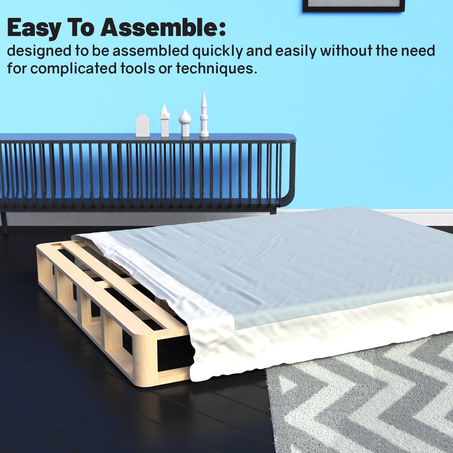 ONETAN, 4.5 e 8 Easy Wood Box Spring/Fondazione con montaggio semplice,