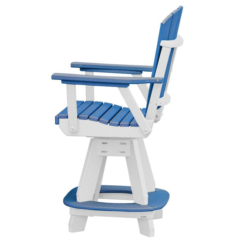 Set da pranzo quadrato da cinque pezzi OS Home and Office, altezza bancone, in blu su base bianca