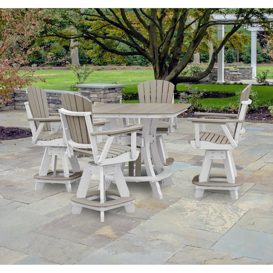 Set da pranzo quadrato da cinque pezzi OS Home and Office in Weatherwood su base bianca