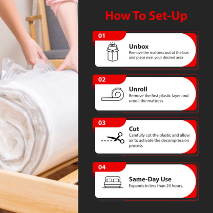 Materasso in memory foam O-Sleep 6 Gel in scatola con certificazione CertiPUR-US e OEKO-TEX