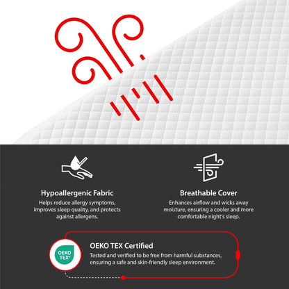 Materasso in memory foam O-Sleep 6 Gel in scatola con certificazione CertiPUR-US e OEKO-TEX