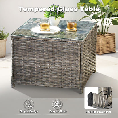 Set da conversazione con sedie girevoli da giardino OVIOS da 10 pezzi con tavoli