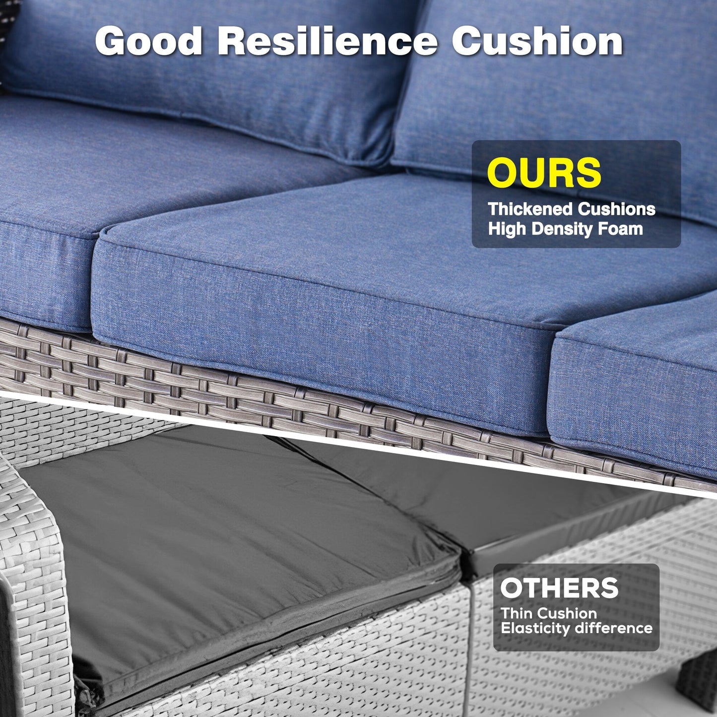 Set da conversazione con sedie girevoli da giardino OVIOS da 10 pezzi con tavoli