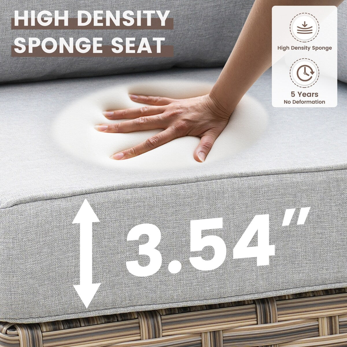 OVIOS Set di 11 sedie girevoli in vimini per esterni con tavolino da caffè ad energia solare e braciere