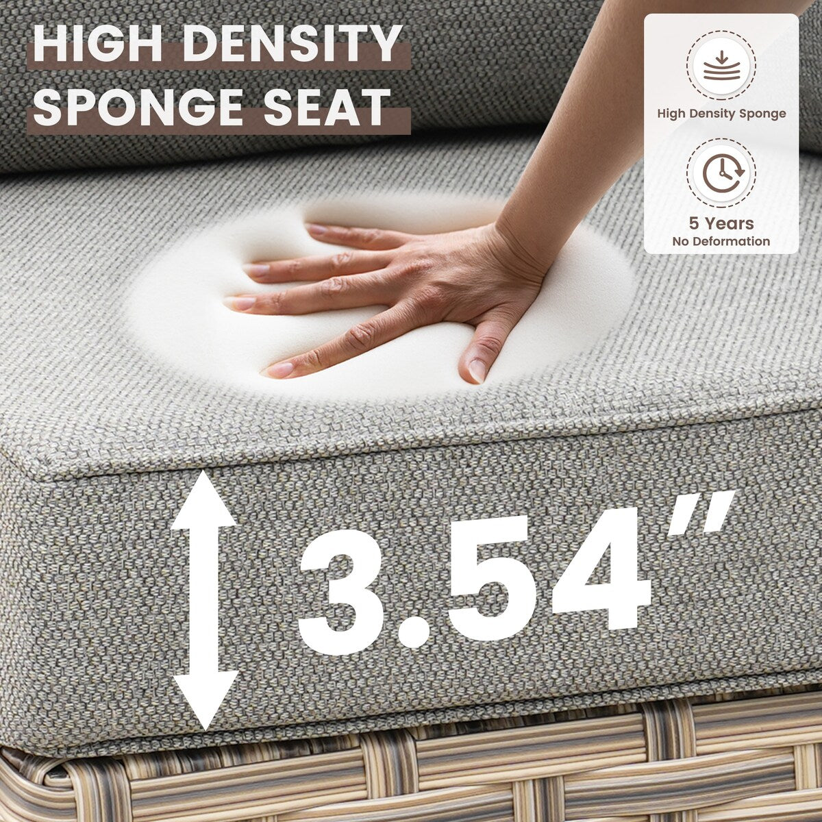 OVIOS Set di 11 sedie girevoli in vimini per esterni con tavolino da caffè ad energia solare e braciere