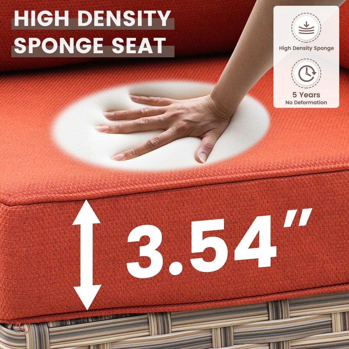 OVIOS Set di 11 sedie girevoli in vimini per esterni con tavolino da caffè ad energia solare e braciere