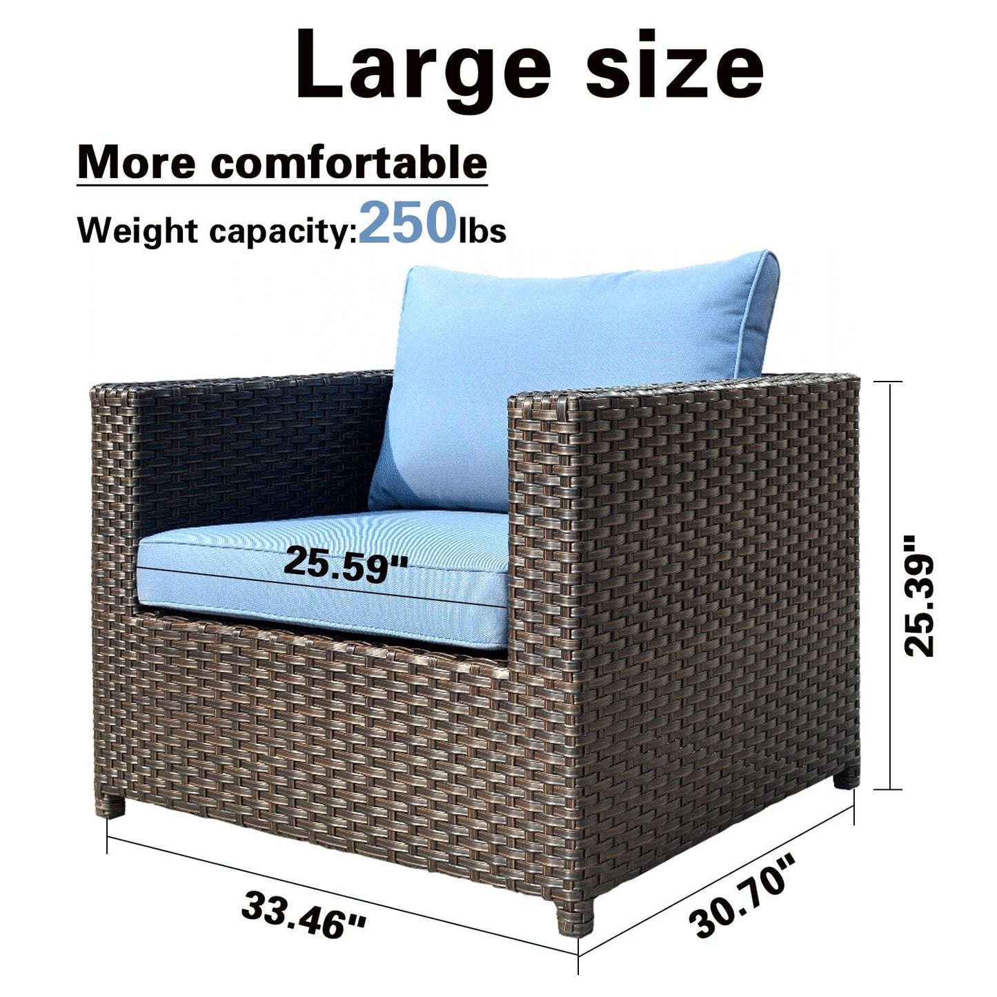 Set da conversazione per mobili da giardino OVIOS in tessuto Sunbrella e Olefin da 12 pezzi