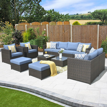 Set da conversazione per mobili da giardino OVIOS in tessuto Sunbrella e Olefin da 12 pezzi