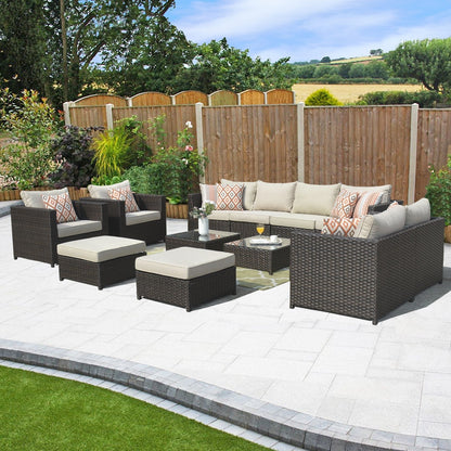 Set da conversazione per mobili da giardino OVIOS in tessuto Sunbrella e Olefin da 12 pezzi