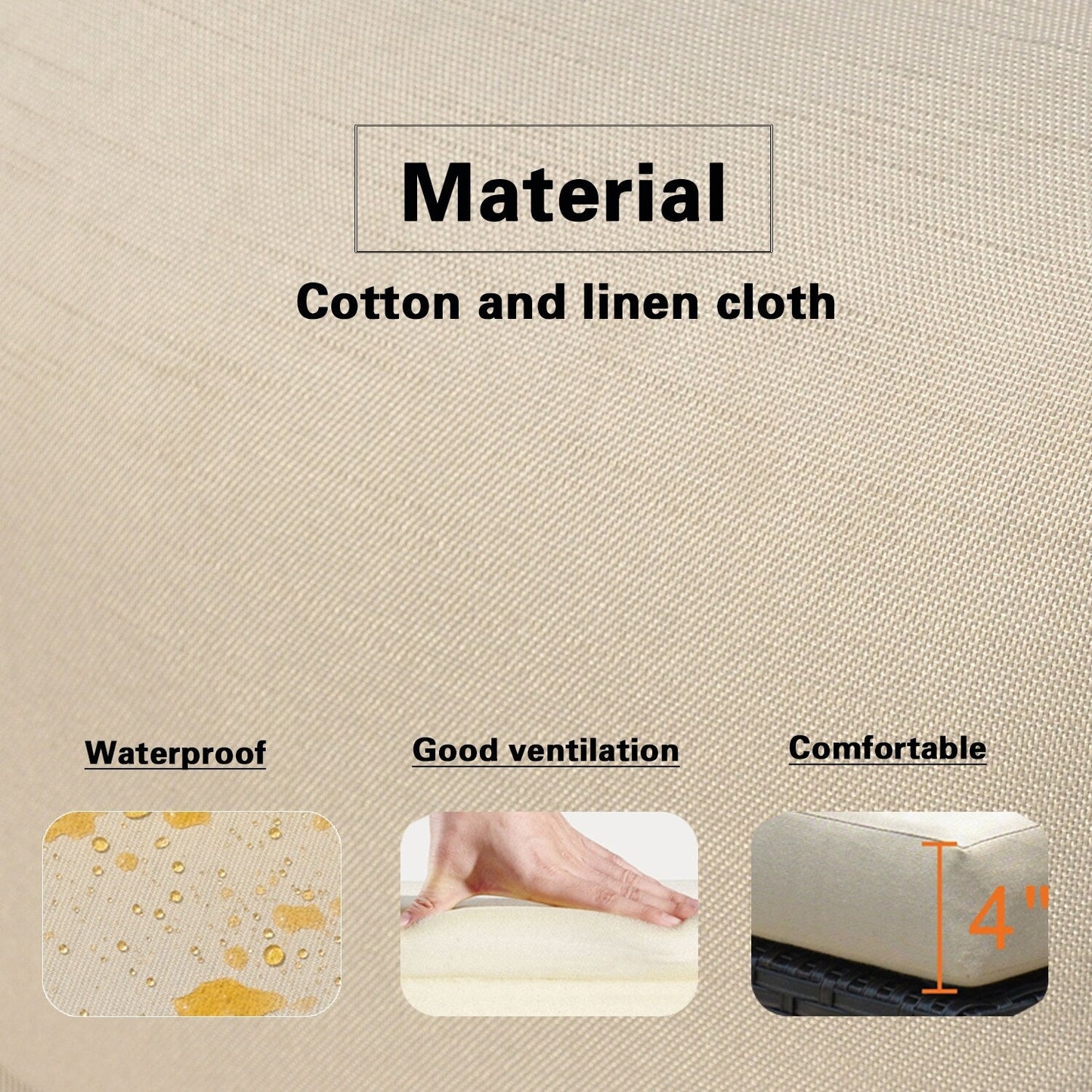 Set da conversazione per mobili da giardino OVIOS in tessuto Sunbrella e Olefin da 12 pezzi