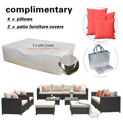 Set da conversazione per mobili da giardino OVIOS in tessuto Sunbrella e Olefin da 12 pezzi