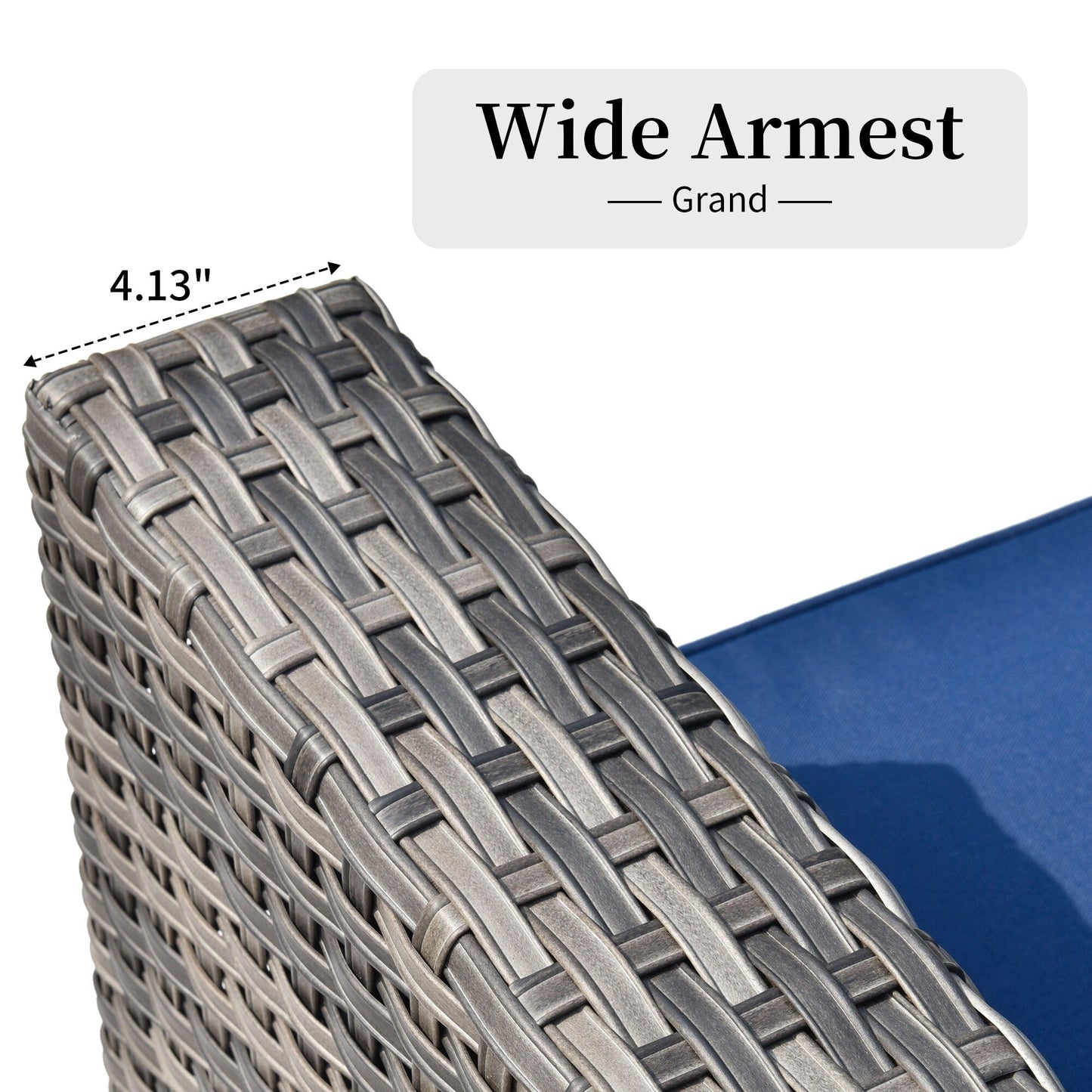 Set di divani componibili OVIOS da 14 pezzi in vimini con seduta profonda e tavolo con piano in vetro