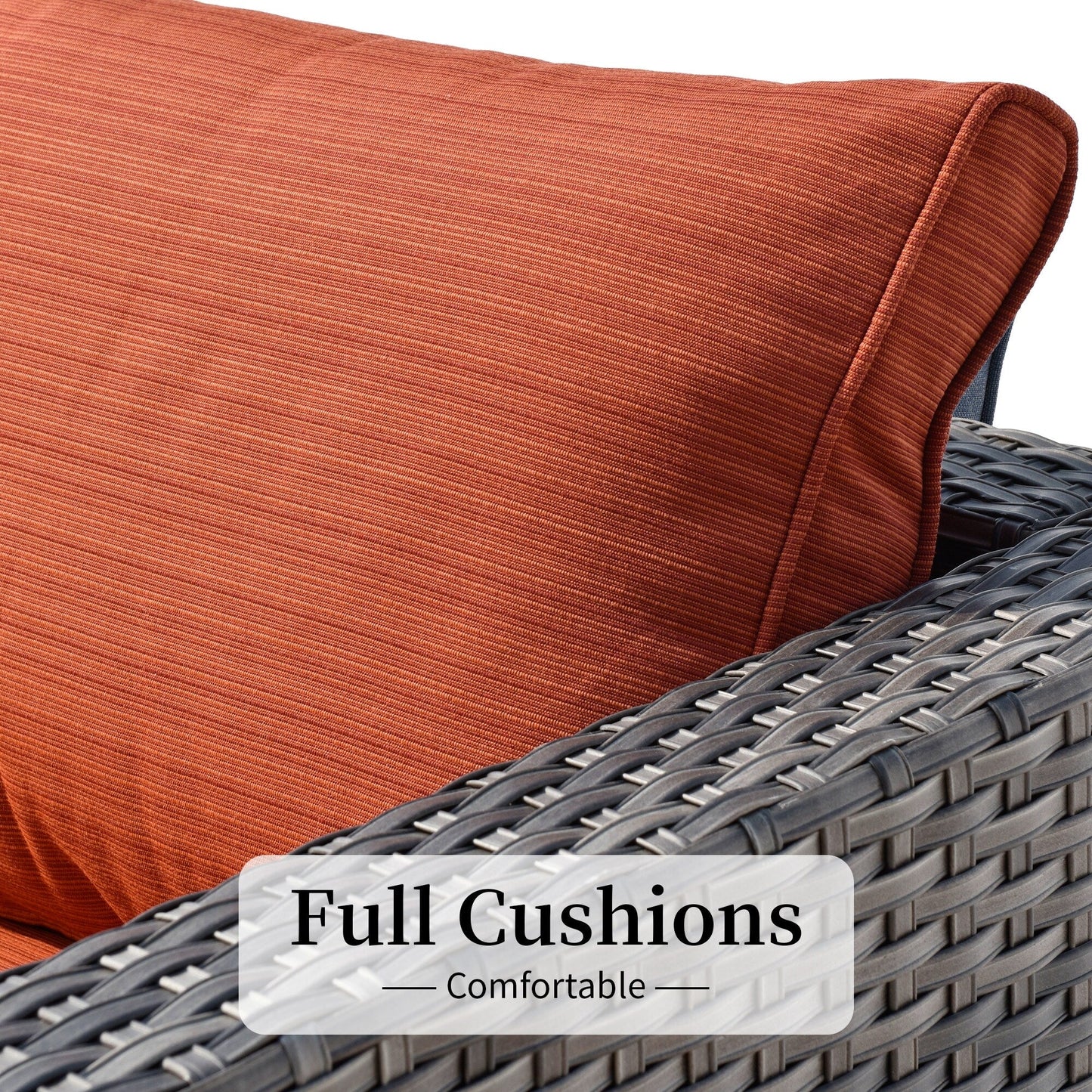 Set di divani componibili OVIOS da 14 pezzi in vimini con seduta profonda e tavolo con piano in vetro