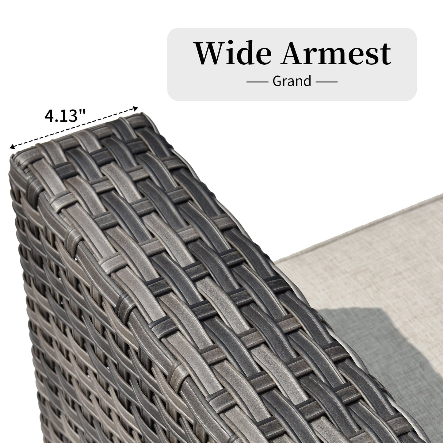 Set di divani componibili OVIOS da 14 pezzi in vimini con seduta profonda e tavolo con piano in vetro