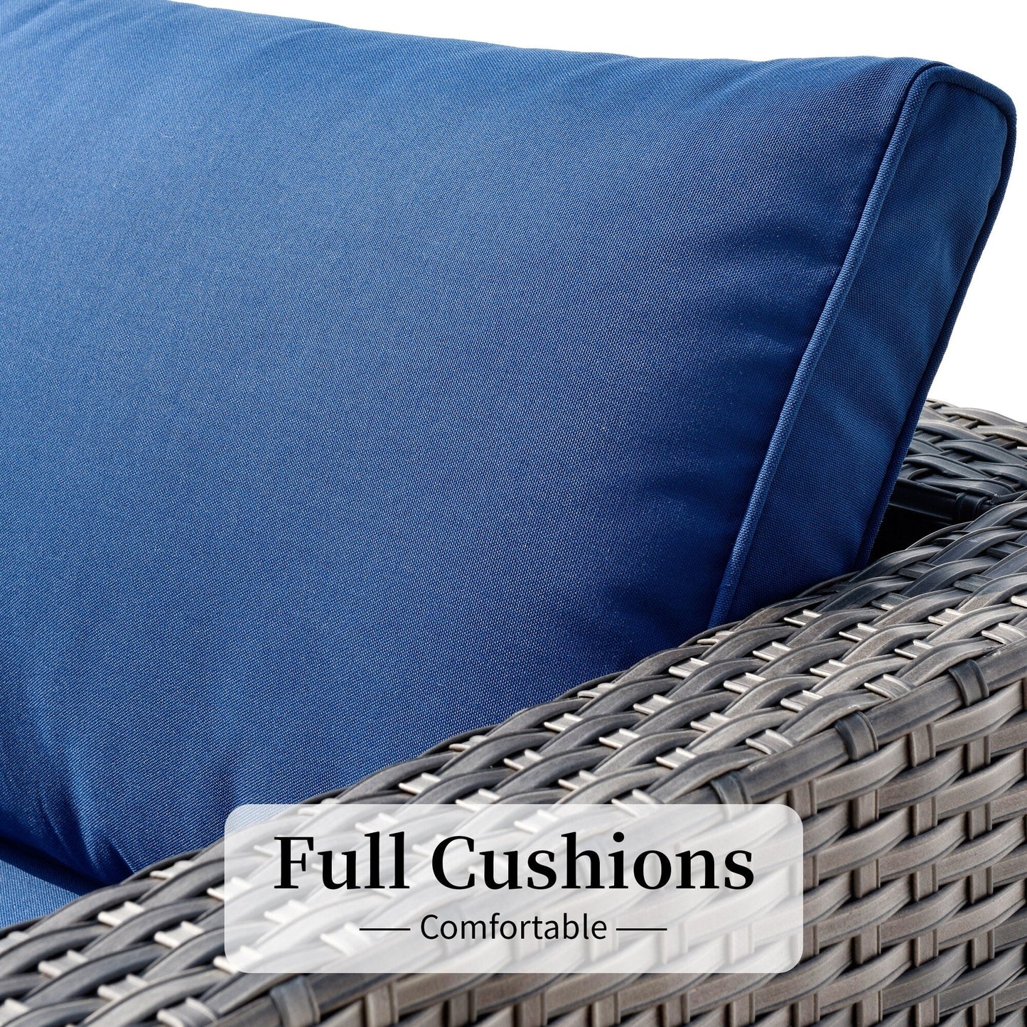 Set di divani componibili OVIOS da 14 pezzi in vimini con seduta profonda e tavolo con piano in vetro