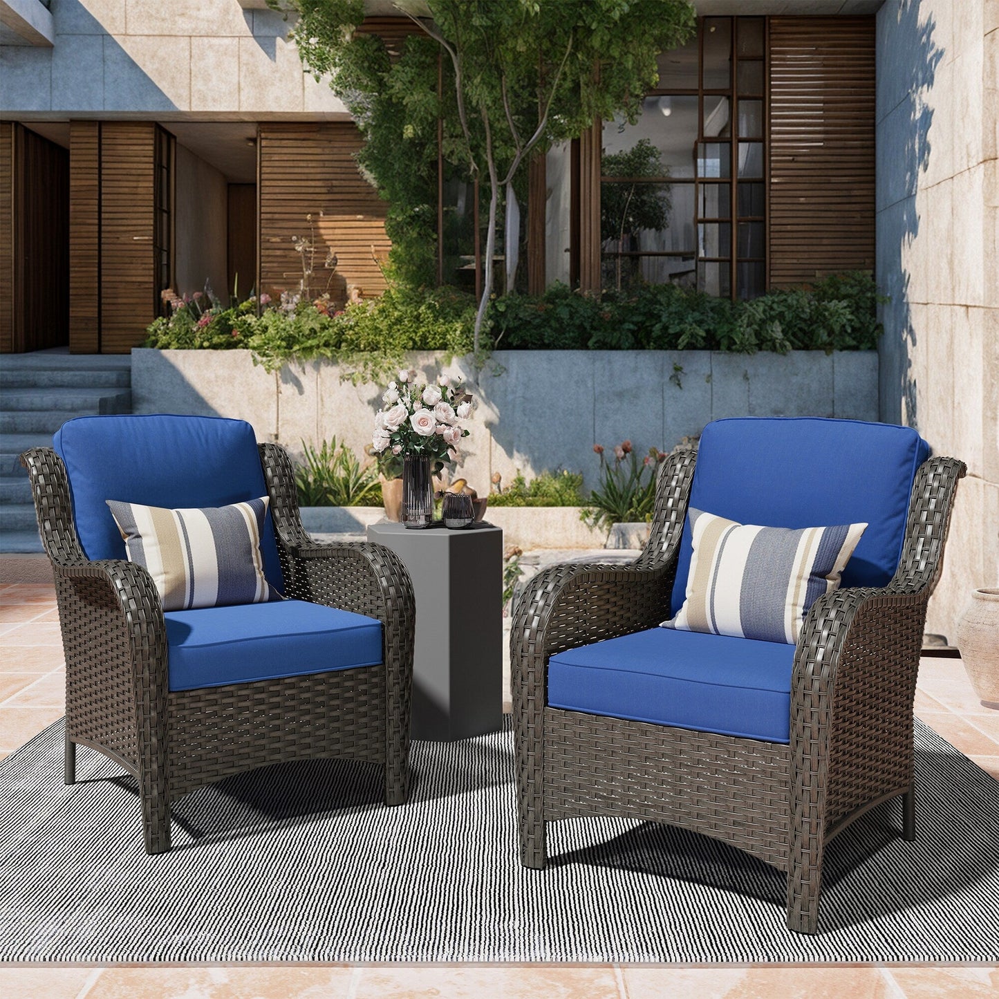 Set di 2 sedie da giardino in vimini OVIOS