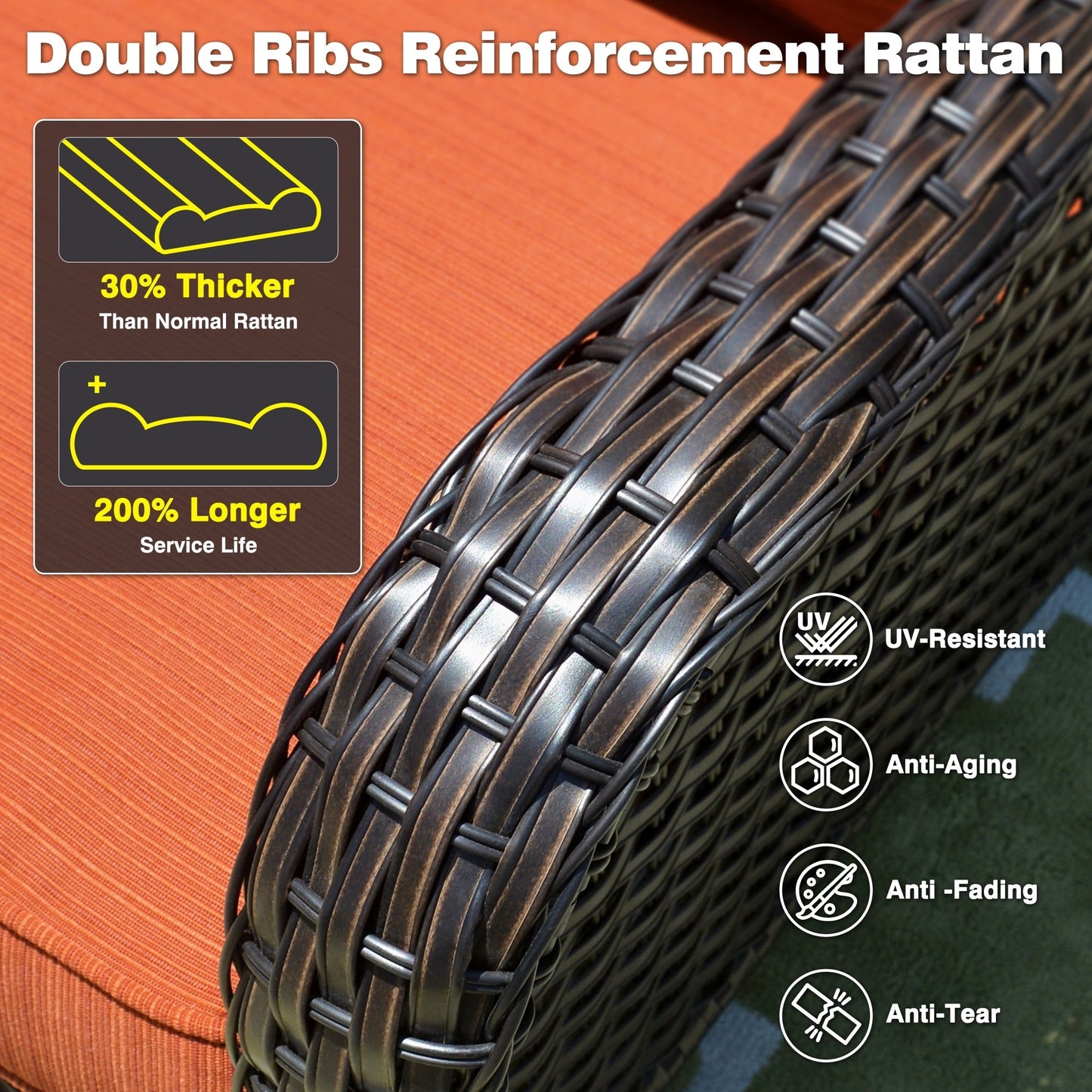 Set di 2 sedie da giardino in vimini OVIOS