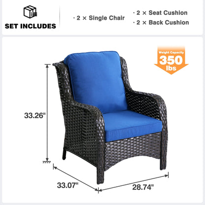 Set di 2 sedie da giardino in vimini OVIOS