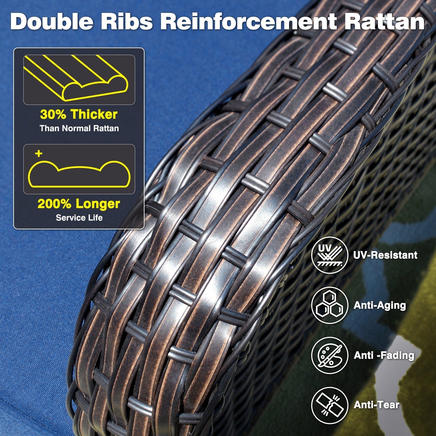 Set di 2 sedie da giardino in vimini OVIOS