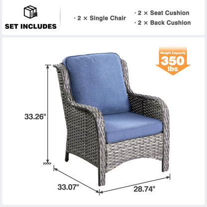 Set di 2 sedie da giardino in vimini OVIOS