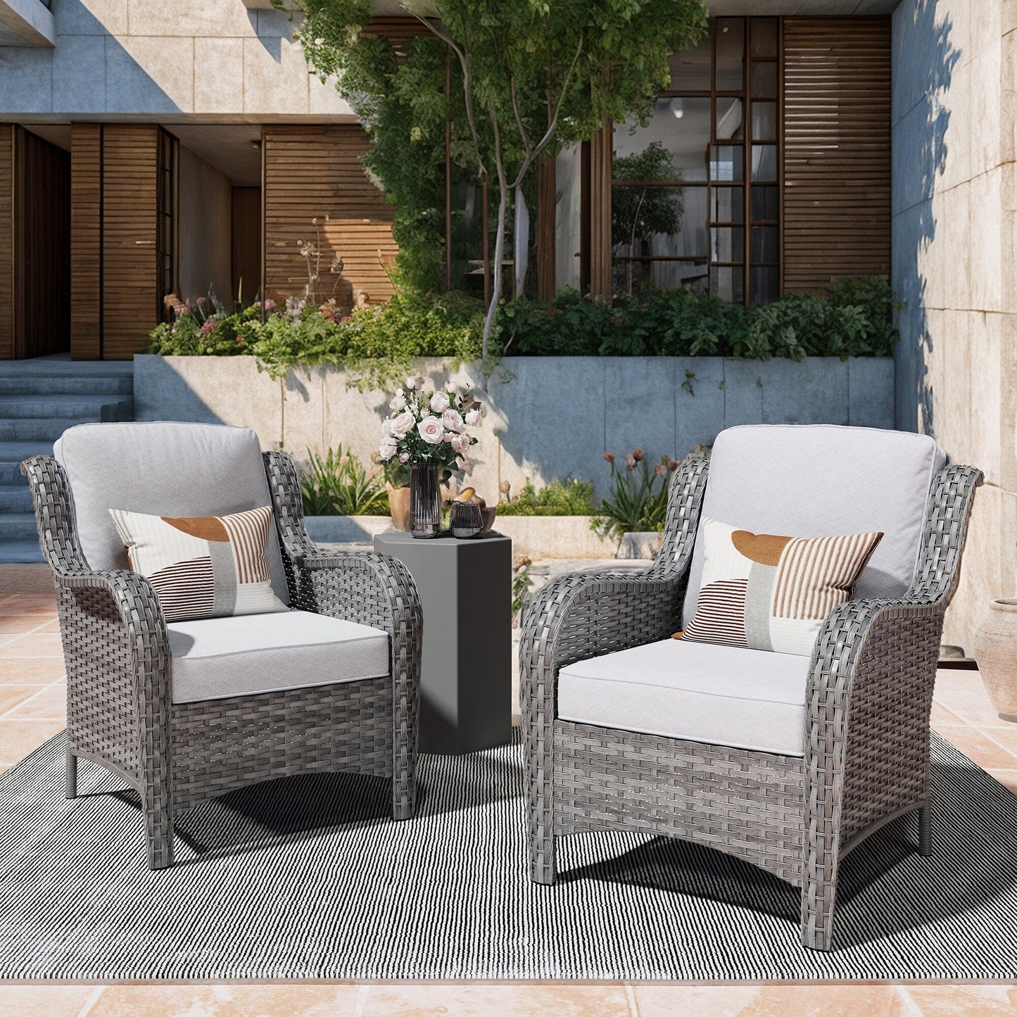 Set di 2 sedie da giardino in vimini OVIOS