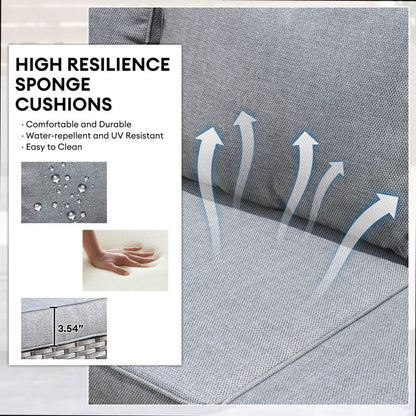 Set di 3 pouf da conversazione in vimini per esterni OVIOS