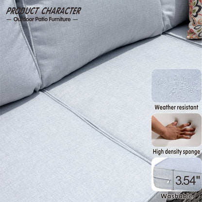 Set di 3 pouf da conversazione in vimini per esterni OVIOS