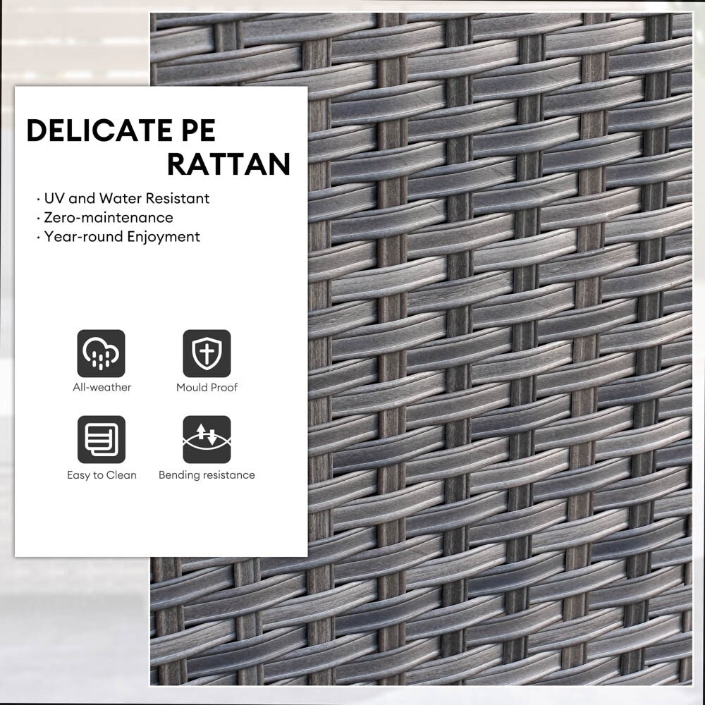 Set di 3 pouf da conversazione in vimini per esterni OVIOS