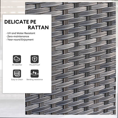 Set di 3 pouf da conversazione in vimini per esterni OVIOS