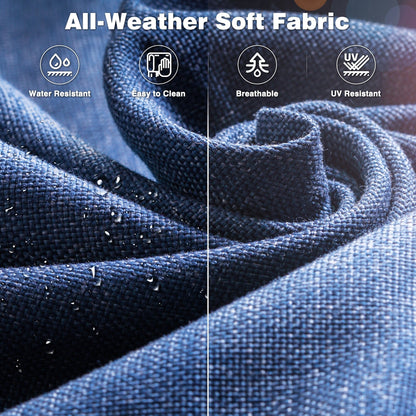 Divano da giardino in vimini OVIOS a 3 pezzi con pouf