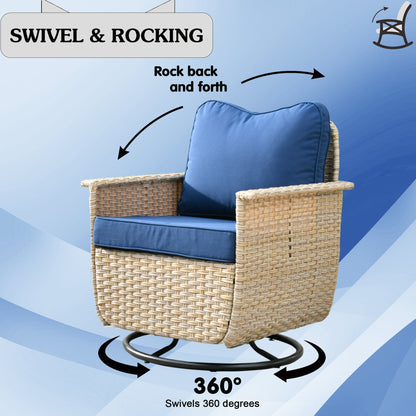 Set di 3 sedie girevoli in vimini per mobili da giardino adatti agli animali domestici OVIOS