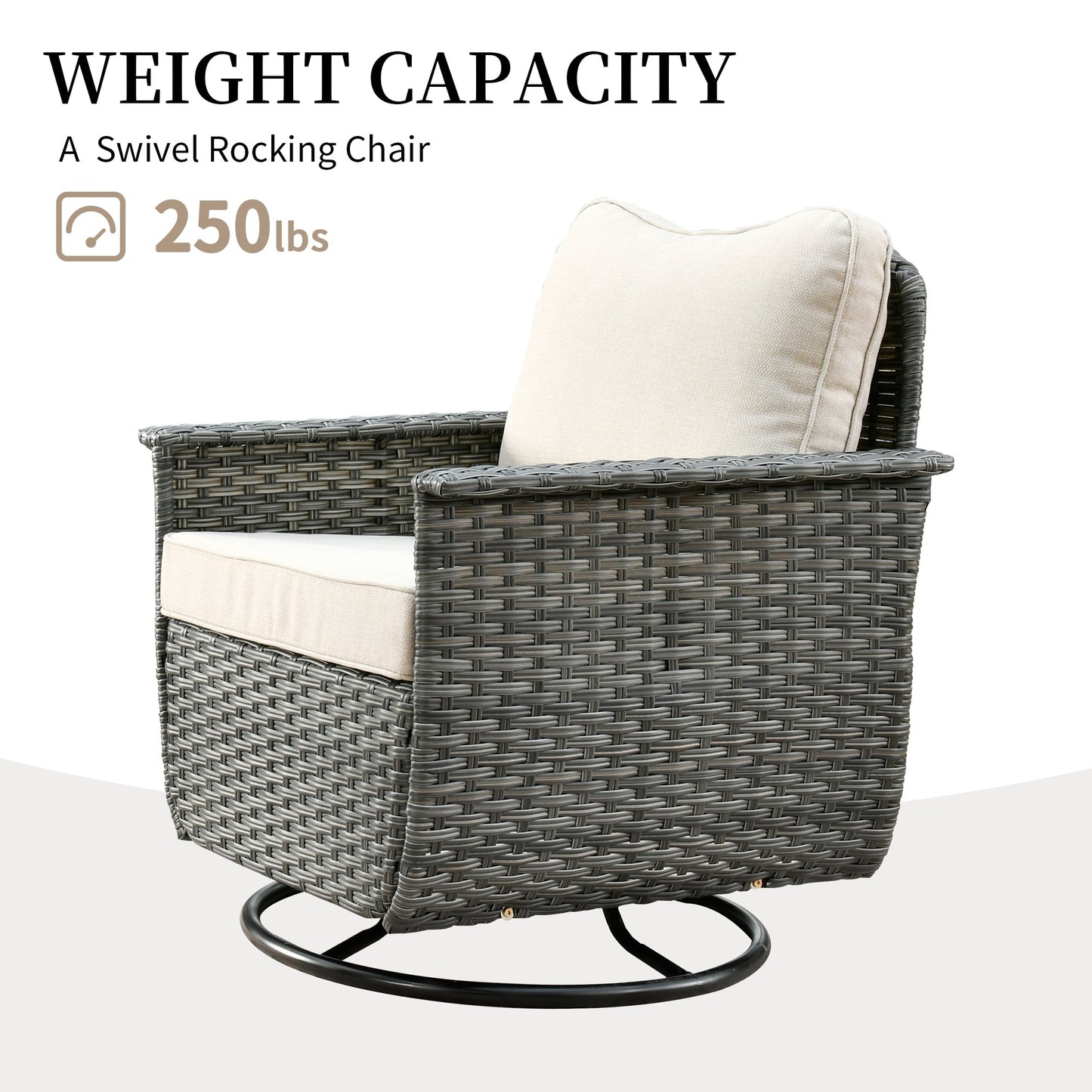 Set di 3 sedie girevoli in vimini per mobili da giardino adatti agli animali domestici OVIOS