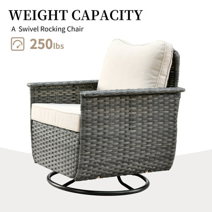 Set di 3 sedie girevoli in vimini per mobili da giardino adatti agli animali domestici OVIOS