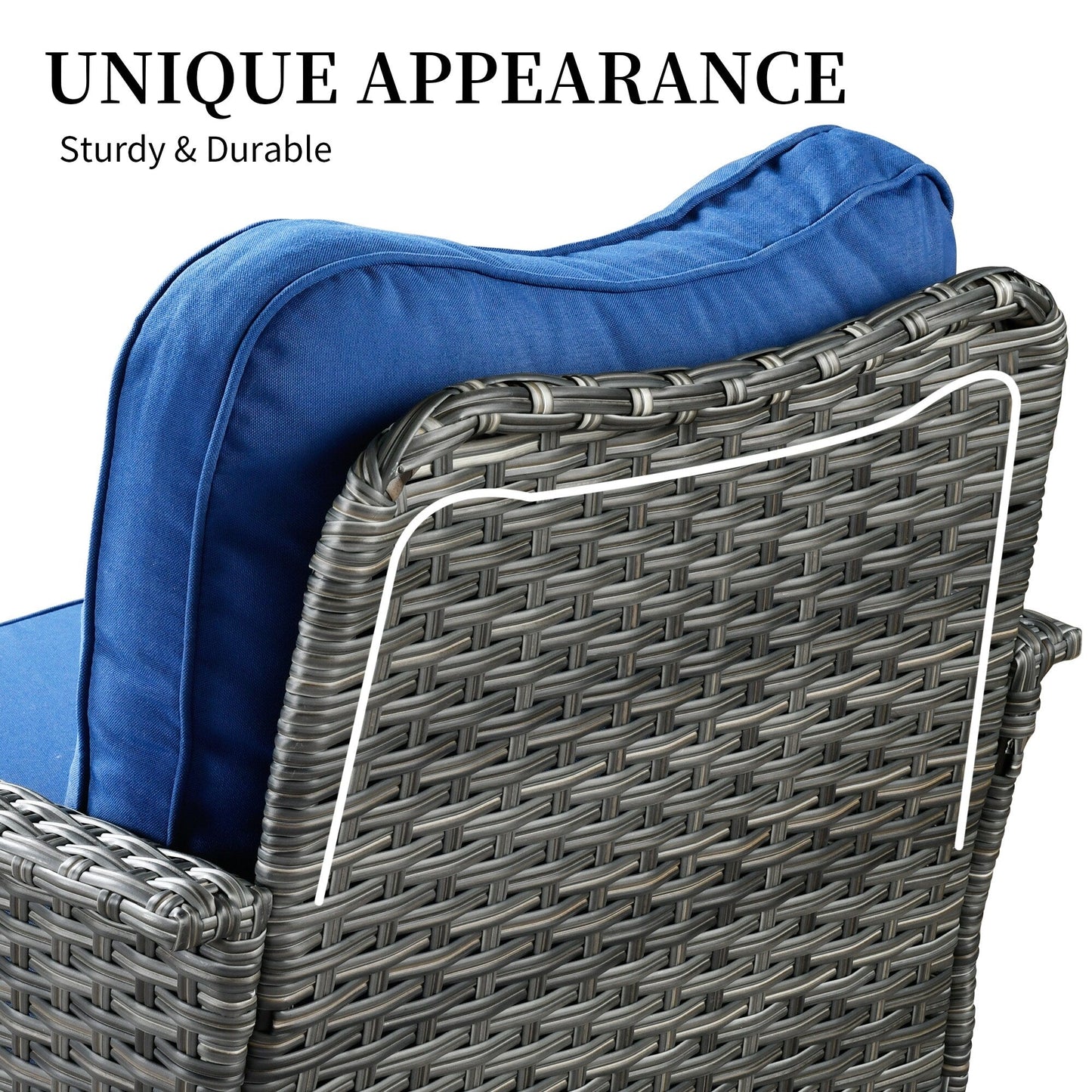 Set di 3 sedie girevoli in vimini per mobili da giardino adatti agli animali domestici OVIOS