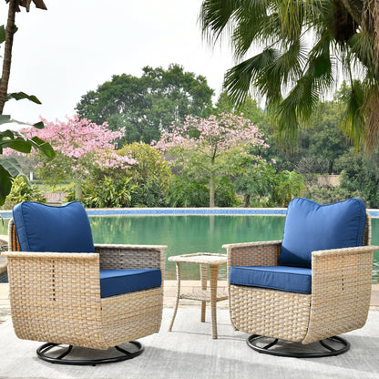 Set di 3 sedie girevoli in vimini per mobili da giardino adatti agli animali domestici OVIOS