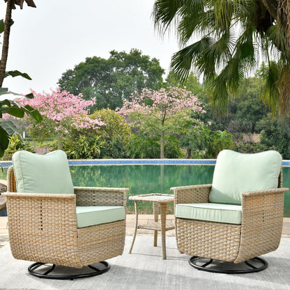 Set di 3 sedie girevoli in vimini per mobili da giardino adatti agli animali domestici OVIOS
