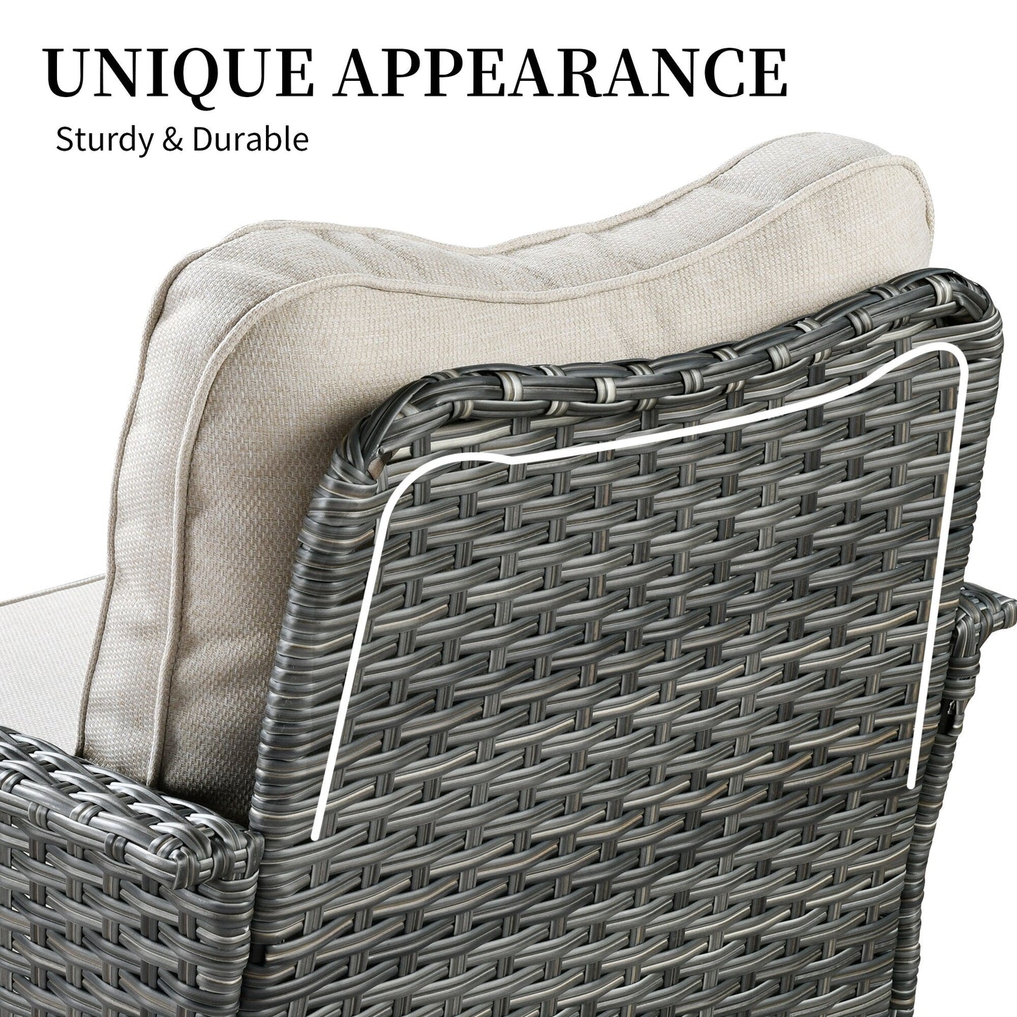 Set di 3 sedie girevoli in vimini per mobili da giardino adatti agli animali domestici OVIOS