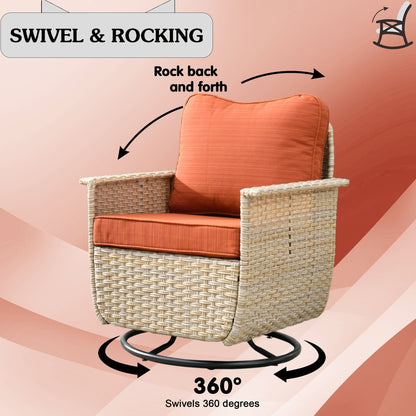 Set di 3 sedie girevoli in vimini per mobili da giardino adatti agli animali domestici OVIOS