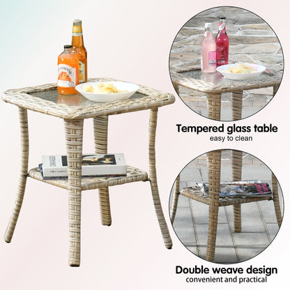 Set di 3 sedie girevoli in vimini per mobili da giardino adatti agli animali domestici OVIOS