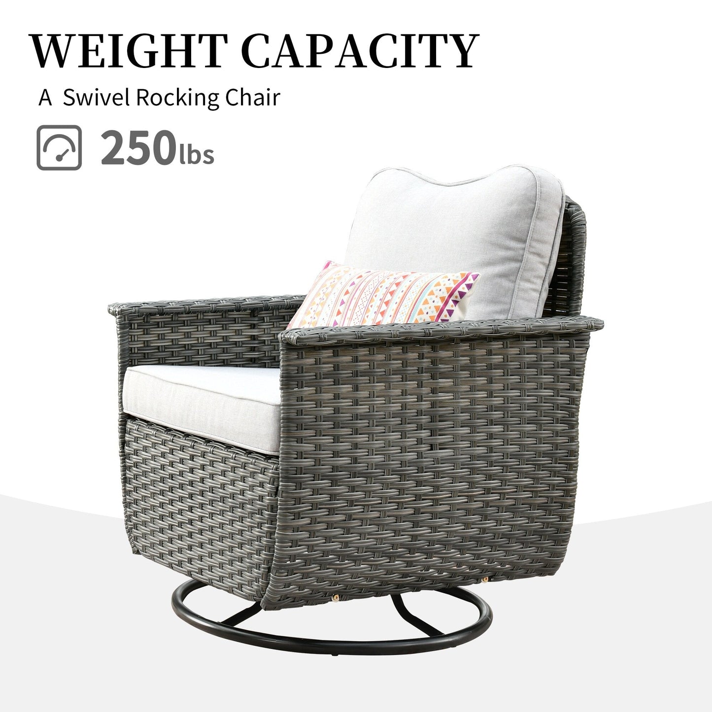 Set di 3 sedie girevoli in vimini per mobili da giardino adatti agli animali domestici OVIOS