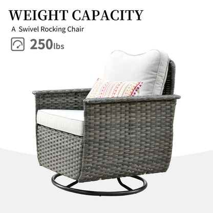 Set di 3 sedie girevoli in vimini per mobili da giardino adatti agli animali domestici OVIOS