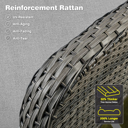 Set di 3 sedie girevoli in vimini per patio OVIOS