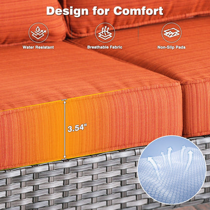 Set di 3 sedie girevoli in vimini per patio OVIOS