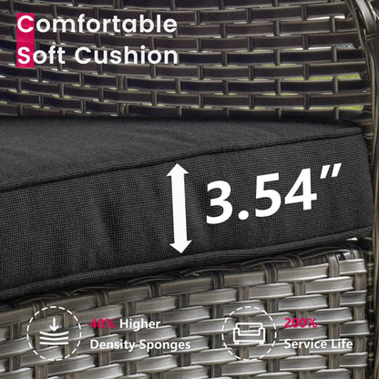 Set di 3 sedie girevoli in vimini per patio OVIOS