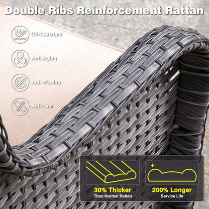 Set di 3 sedie girevoli in vimini per patio OVIOS