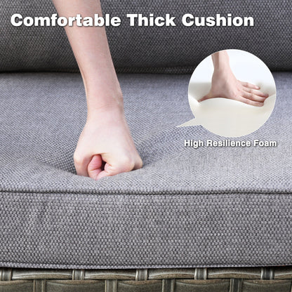 Set di 3 sedie girevoli in vimini per patio OVIOS